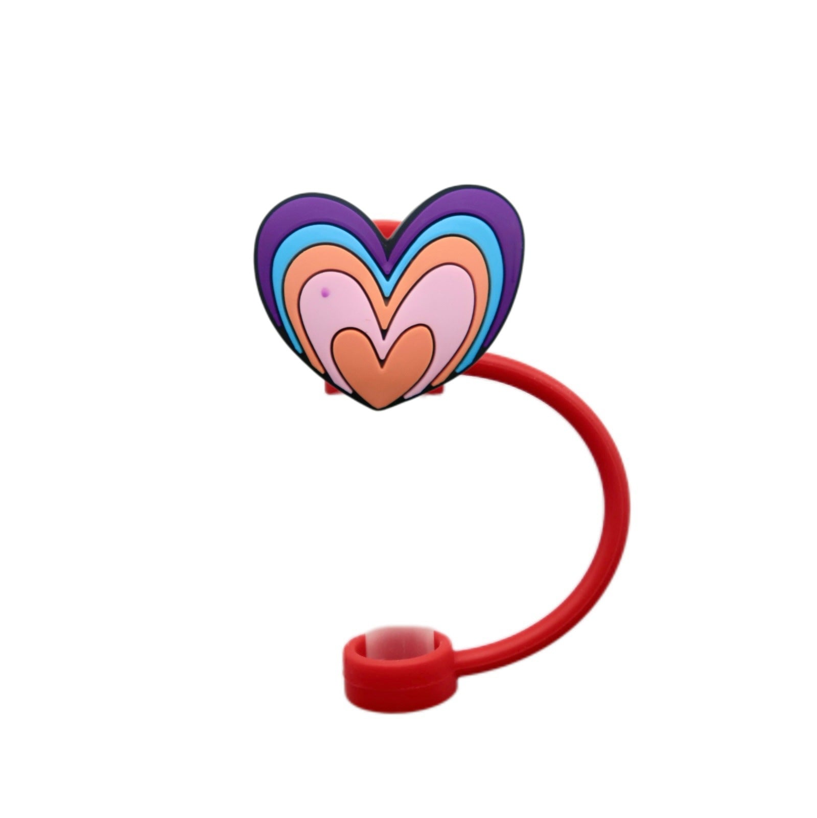 Wholesale 10pcs Valentine's Day Love Silicone Dustproof Red 8/10mm Straw Cover